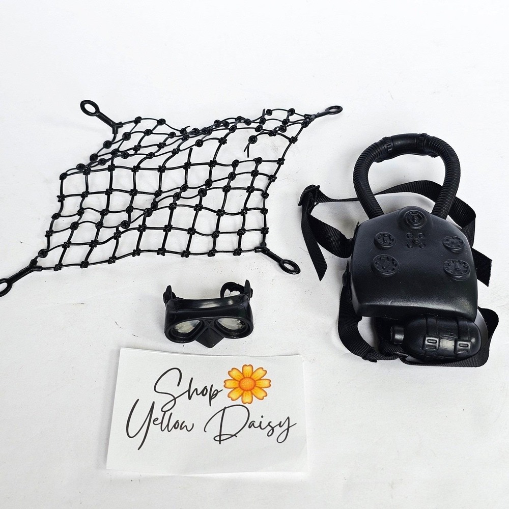 Lot of 3 Scuba Gear G.I. JOE Diving Oxygen Tank Mask Goggles Net 1:6 Scale  1351